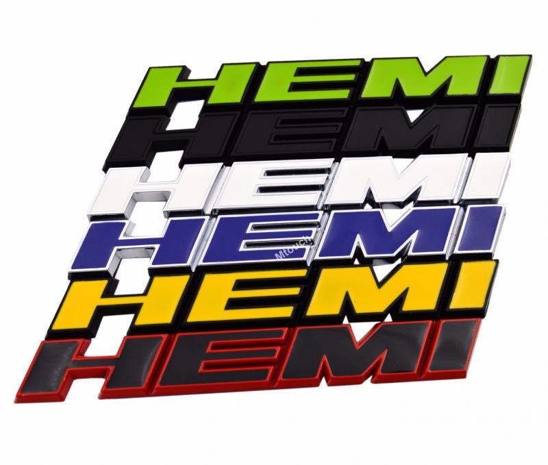"Hemi" Colorful Slanted Emblem Badge Dodge, Chrysler, Jeep "Hemi" Colorful Slanted Emblem Badge Dodge, Chrysler, Jeep